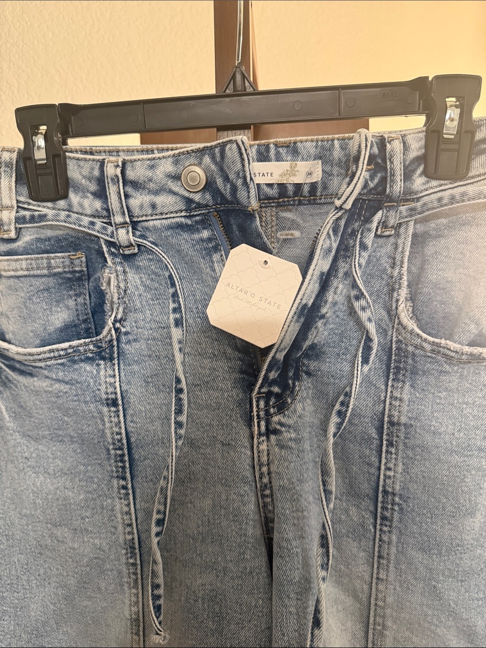 Altar'd State Light Wash Blue Cropped Jeans